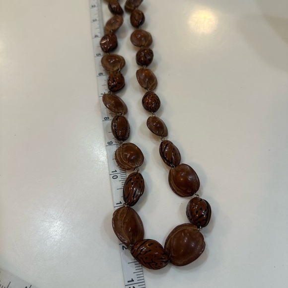 NUT NECKLACE  Brown Necklace Featuring Various Size Nut’s. Unique - Picture 6 of 7